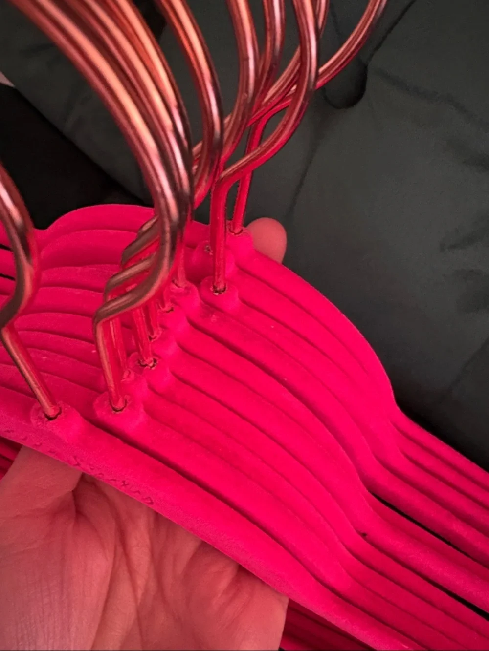 Set of 10 Hot Pink “Boss Lady” Velvet Hangers